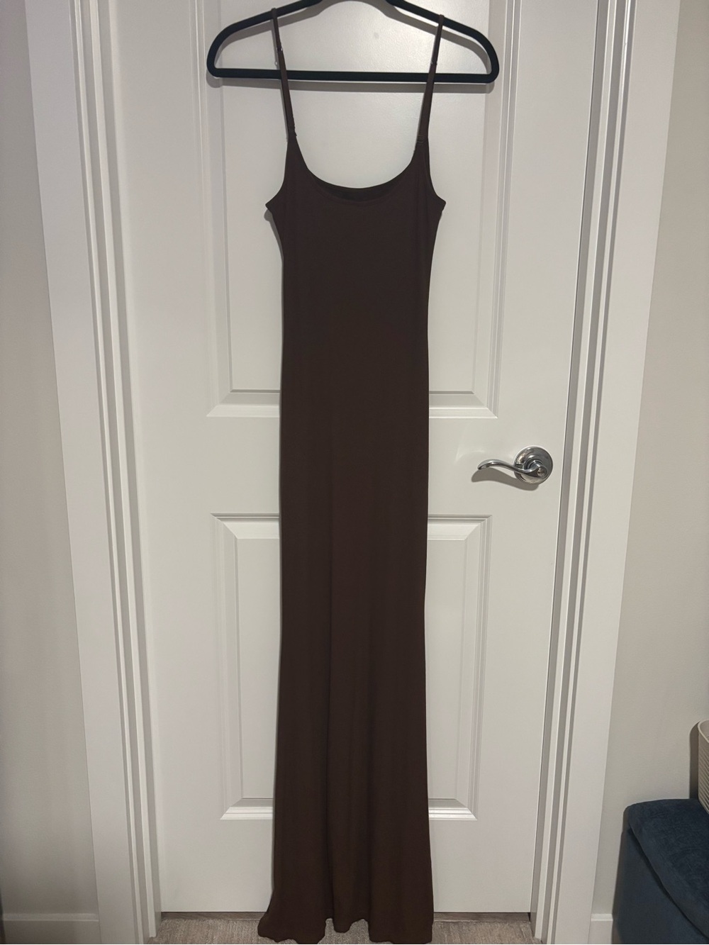 SOLD Women's Brown Slip Maxi Dress Few Moda Light Compression bodycon - Picture 4 of 6